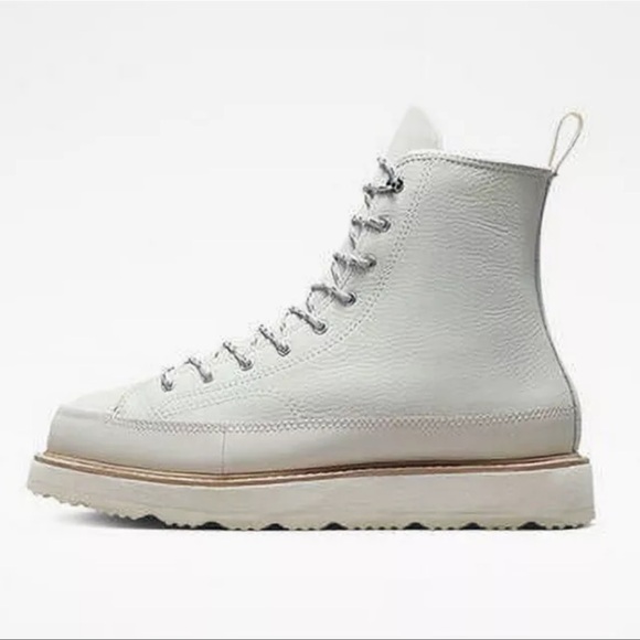 BNIB Converse Chuck Taylor Crafted Boot Hi Egret/Ivory/Pink 173212C M/8 W/10 - Picture 4 of 7